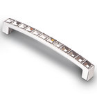 Ручка скоба с кристаллами, коллекция "Water", 96 мм, цвет хром полированный (WS001-96CP)