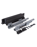 H84MM S-бокс,боковые стенки П-образные, супер тонкие, направляющие скрытого монтажа с доводчиком, цвет графит, комплект 2 шт. 84*400MM  (GB84St/400/DGr)