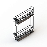 Сетка в базу 150 мм, боковое крепление СПРАВА с направляющими Hettich, 100x450x530 мм, черная (10.04.01.4.1.1)