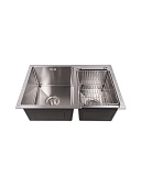 Мойка кухонная прямоугольная, размер 680x450 мм, в комплекте с арматурой, сталь 2,5 мм (SP(Pr)6845/Ni)