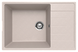 Кухонная мойка 760x500 с большой чашей, глубина 200 мм, кварц, реверсивная, цвет песок (Prima 760-10)