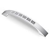 Ручка скоба с кристаллами, коллекция "Water", 96 мм, цвет хром полированный (WS002-96CP)