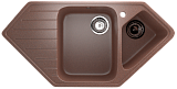 Мойка кухонная угловая, две чаши с крылом, искусственный камень, цвет терракот (ES-25/307)