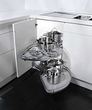 Комплект 2 полки, рычаги, Леманс, 500 мм, правый, Арена Классик, цвет титан, дно серое антислип (0479220102)