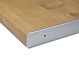 Планка для столешницы торцевая, правая+левая,  600х26,5 мм, алюминий матовый (1518/R3МТ)