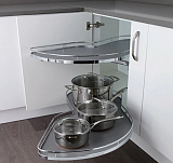 Комплект 2 полки, рычаги, Леманс, 400 мм, правый, Арена Классик, цвет хром, дно серое антислип (0479180005)